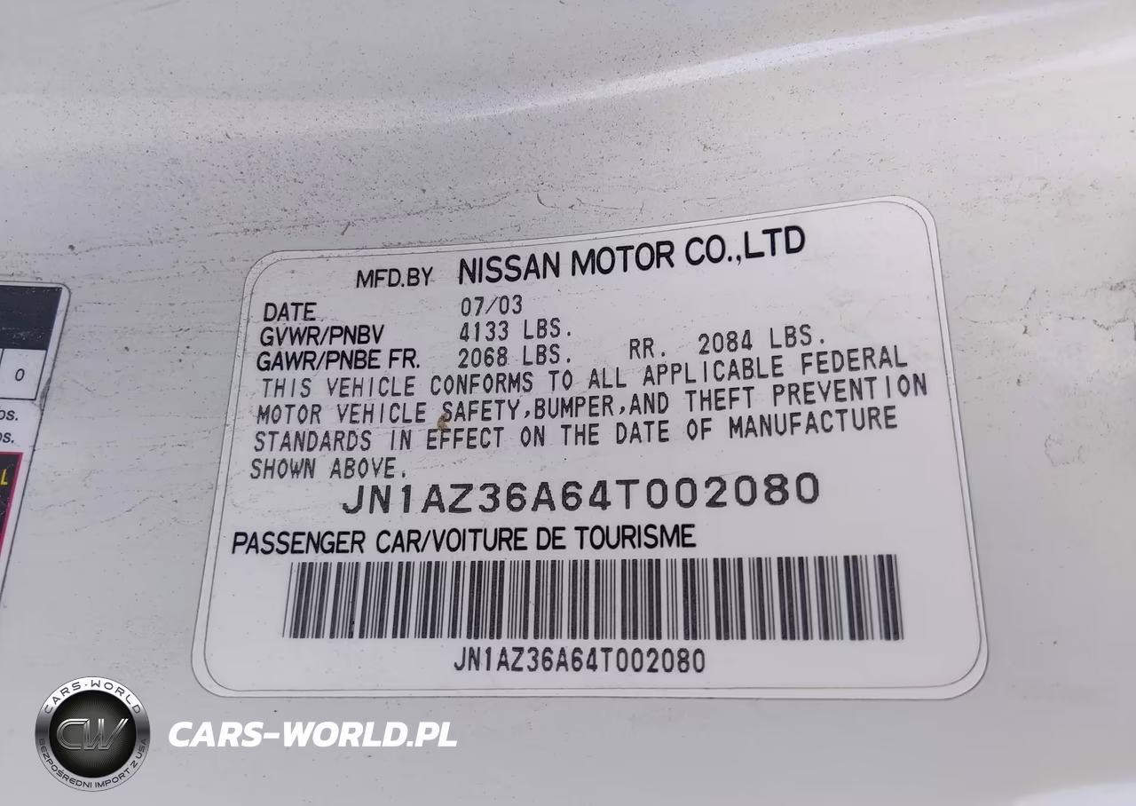 2004 Nissan 350Z VIN:JN1AZ36A64T002080 - 9