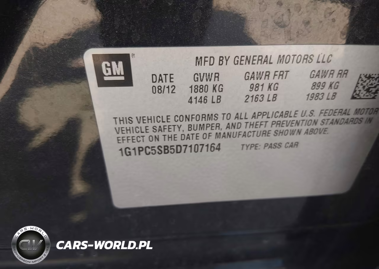 2013 Chevrolet Cruze 1Lt Auto VIN:1G1PC5SB5D7107164 - 9