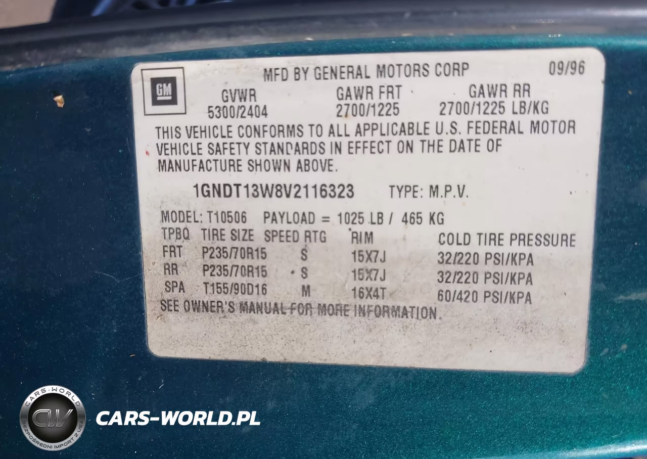 1997 Chevrolet Blazer Lt VIN:1GNDT13W8V2116323 - 9