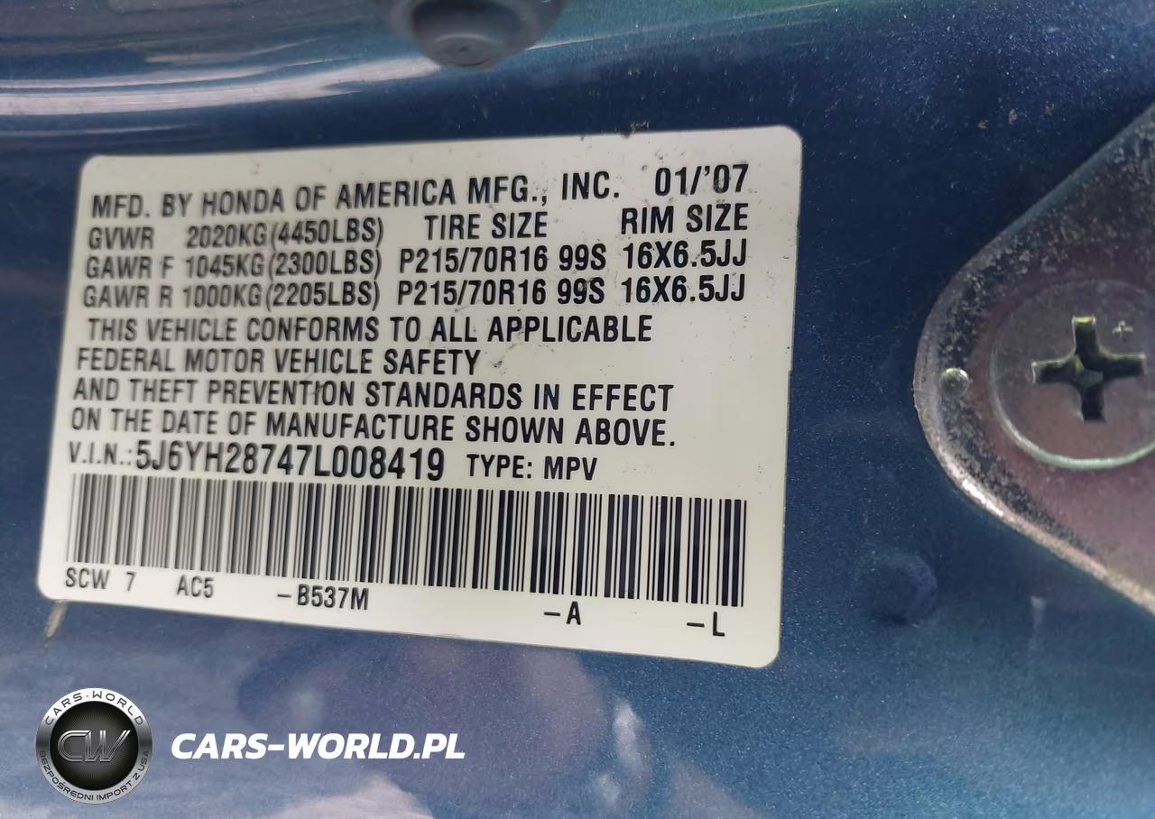 2007 Honda Element Ex VIN:5J6YH28747L008419 - 9