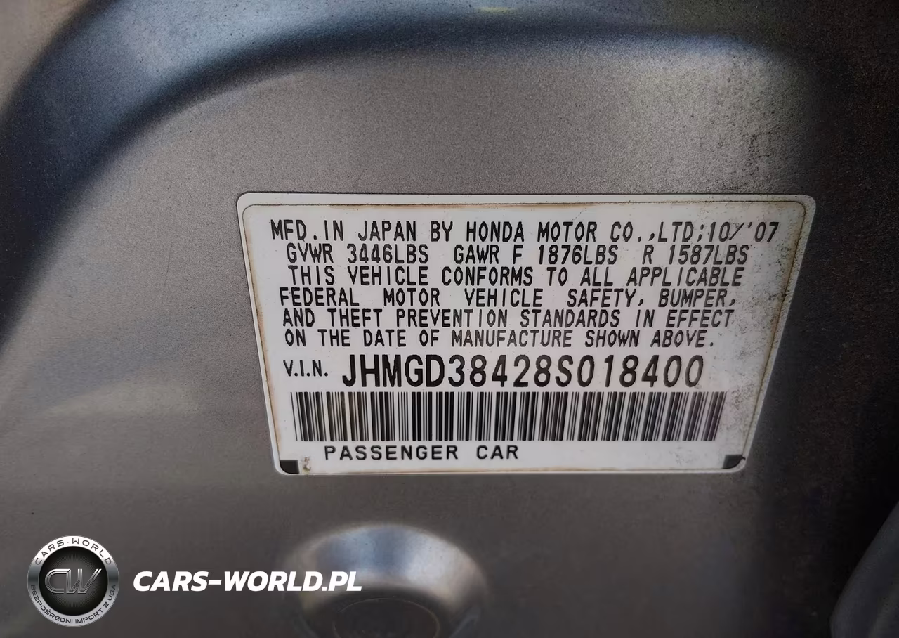 2008 Honda Fit VIN:JHMGD38428S018400 - 9
