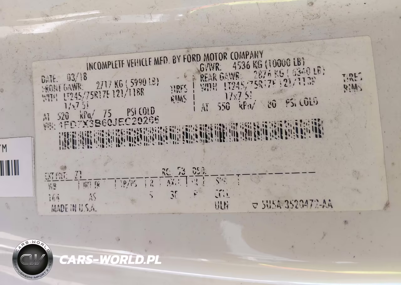 2018 Ford F-350 Xl VIN:1FD7X3B60JEC20266 - 9