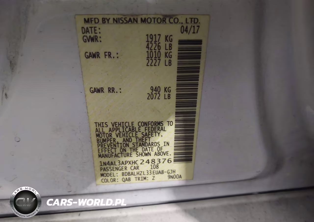 2017 Nissan Altima 2.5 Sr VIN:1N4AL3APXHC248376 - 9