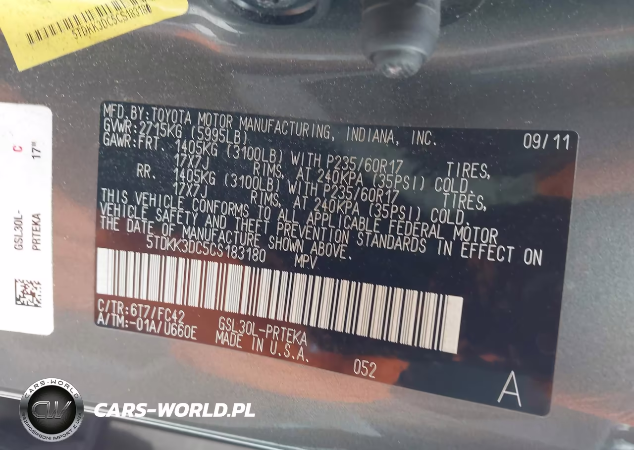 2012 Toyota Sienna Le V6 8 Passenger VIN:5TDKK3DC5CS183180 - 9