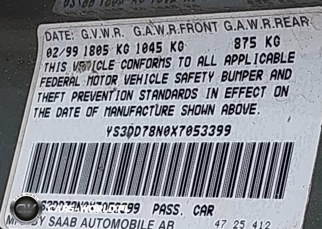 1999 Saab 9-3 VIN:YS3DD78N0X7053399 - 9