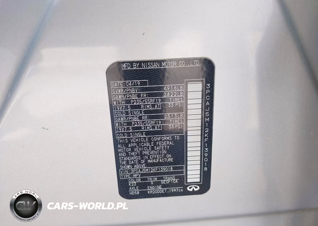 2019 Infiniti Qx50 Luxe VIN:3PCAJ5M12KF139018 - 9
