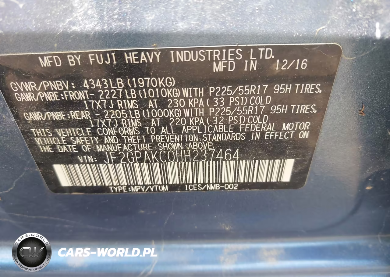 2017 Subaru Crosstrek 2.0I Limited VIN:JF2GPAKC0HH237464 - 9