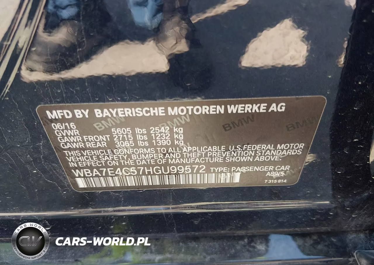 2017 BMW 740I xDrive VIN:WBA7E4C57HGU99572 - 9