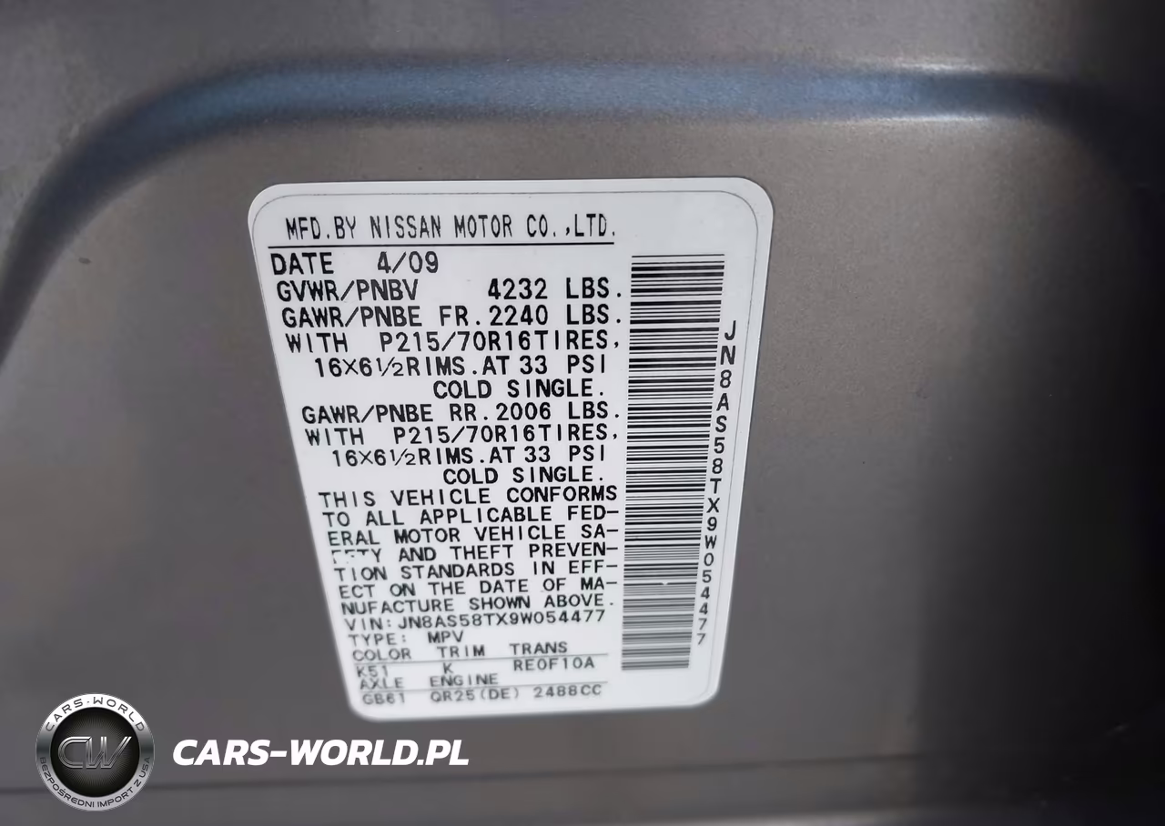 2009 Nissan Rogue S VIN:JN8AS58TX9W054477 - 9