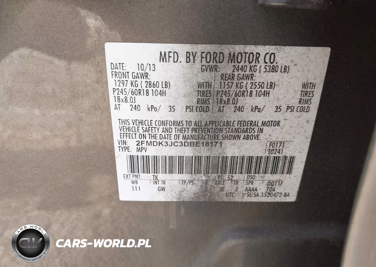 2013 Ford Edge Sel VIN:2FMDK3JC3DBE18171 - 9