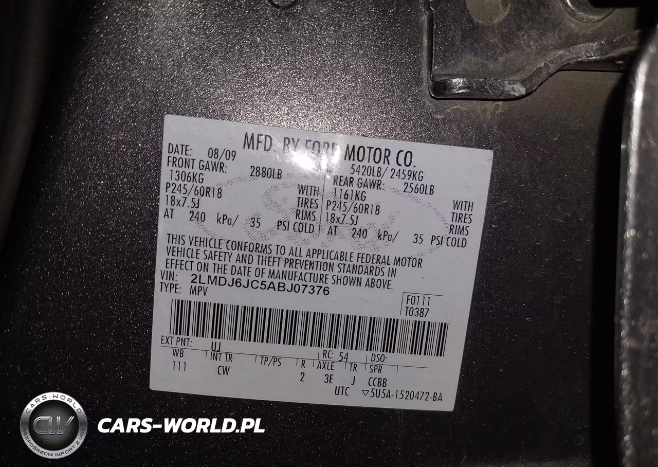 2010 Lincoln Mkx VIN:2LMDJ6JC5ABJ07376 - 9