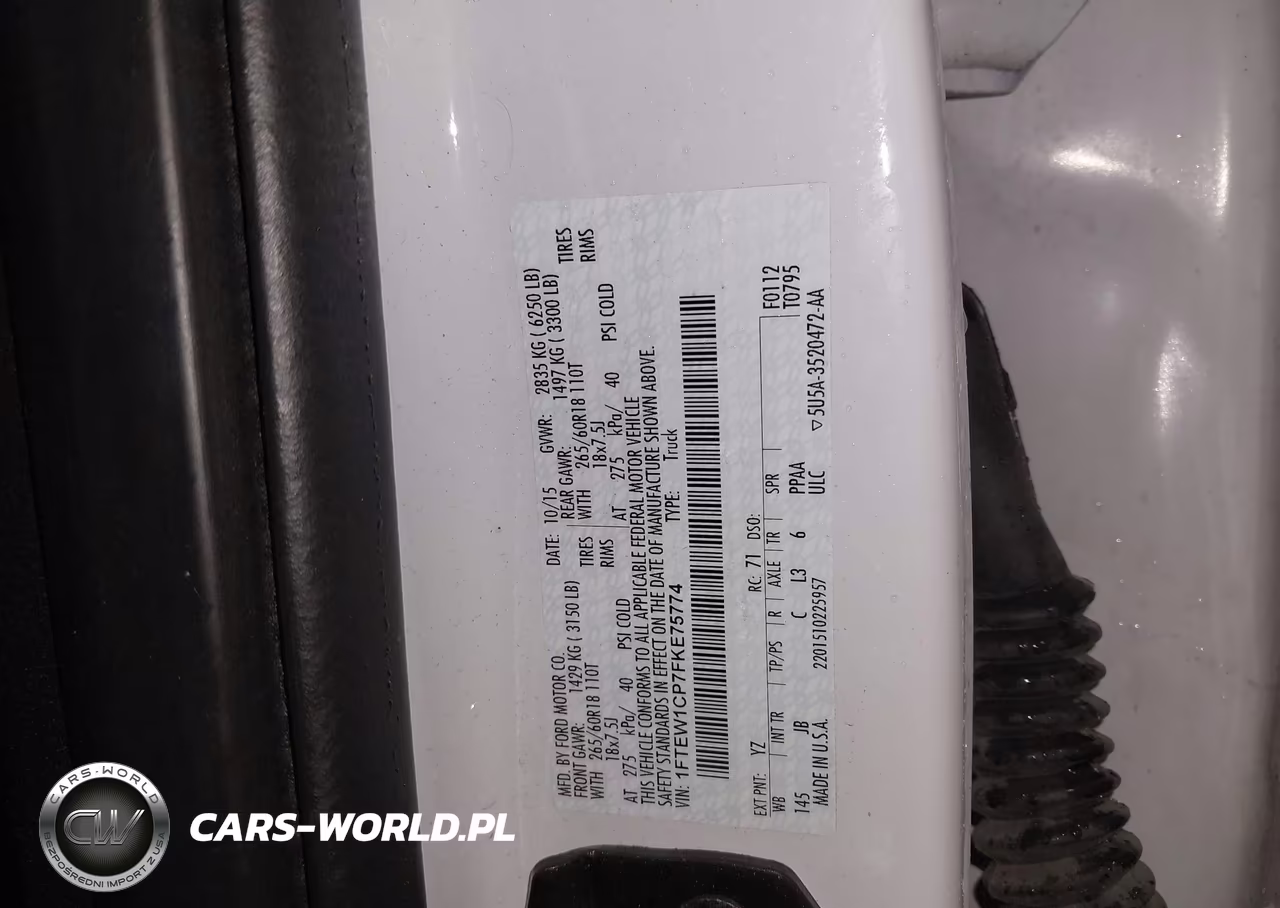2015 Ford F150 Supercrew VIN:1FTEW1CP7FKE75774 - 9