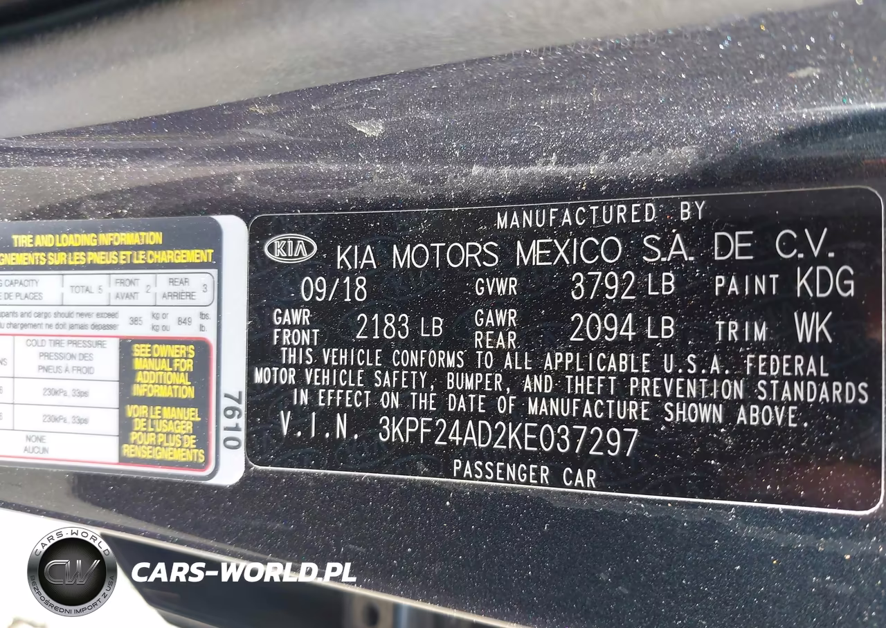 2019 Kia Forte Lxs VIN:3KPF24AD2KE037297 - 9