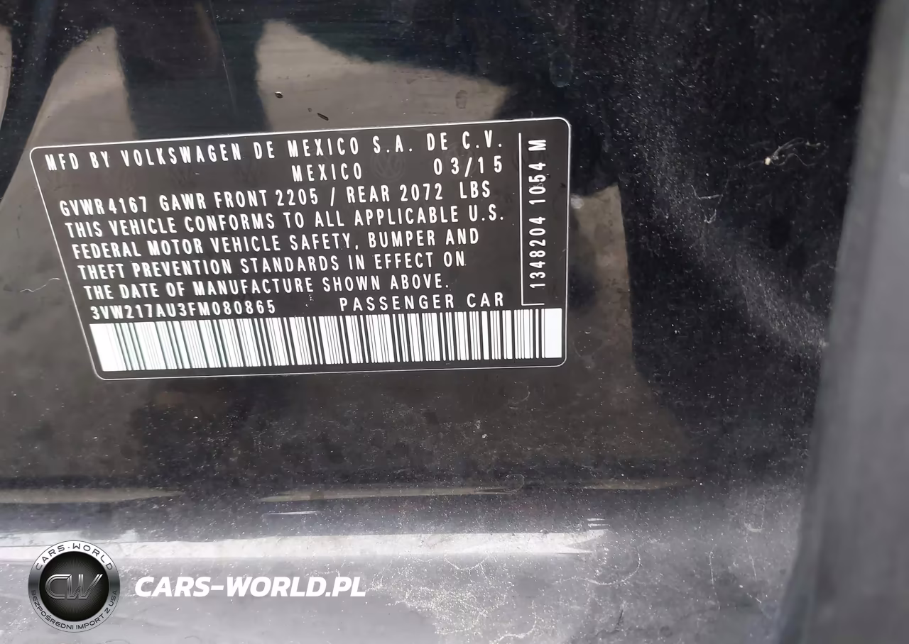 2015 Volkswagen Golf Tsi S 4-Door VIN:3VW217AU3FM080865 - 9
