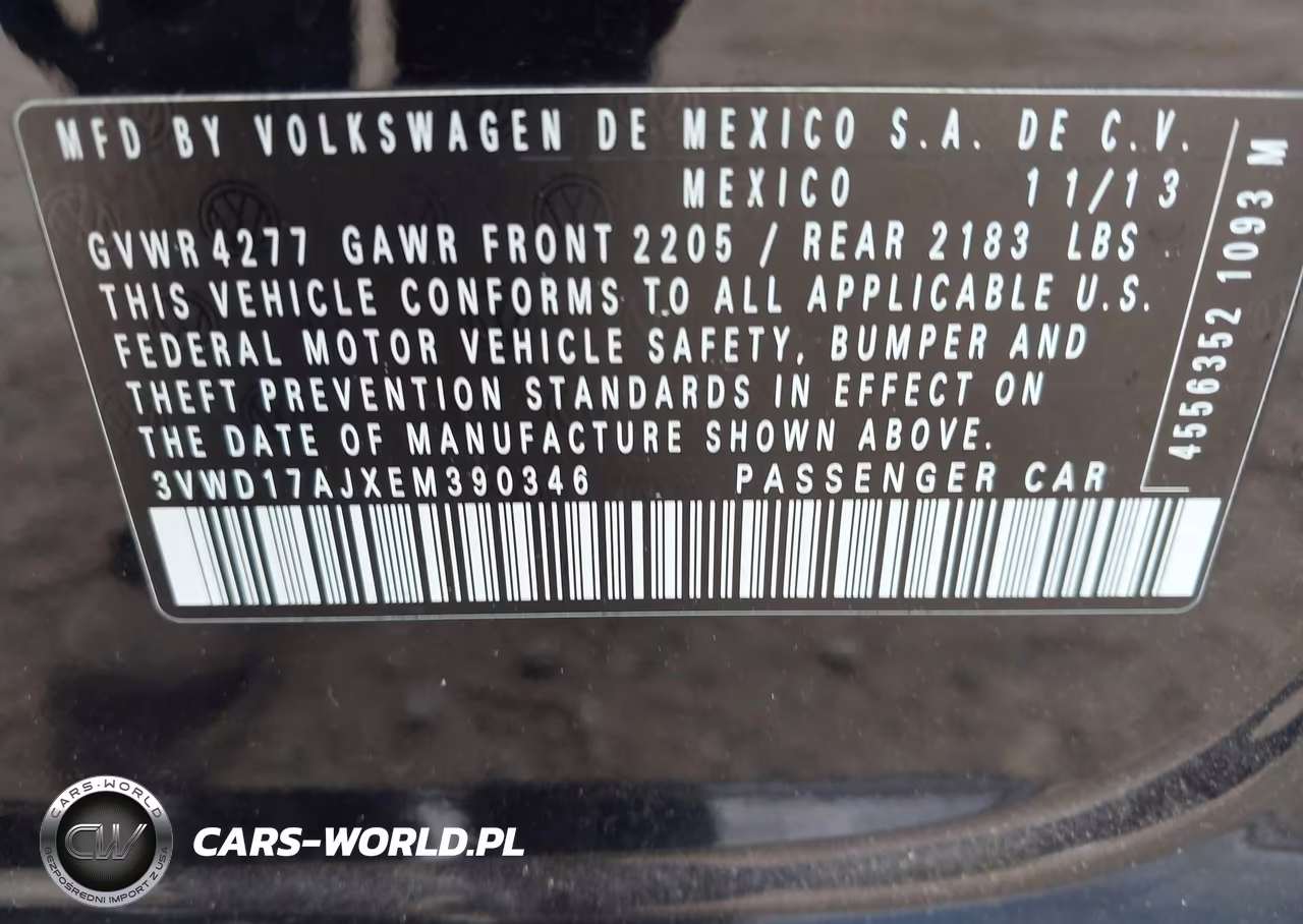 2014 Volkswagen Jetta Se VIN:3VWD17AJXEM390346 - 9