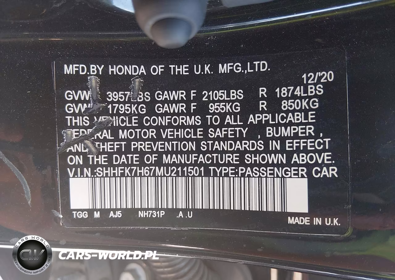 2021 Honda Civic Ex VIN:SHHFK7H67MU211501 - 9