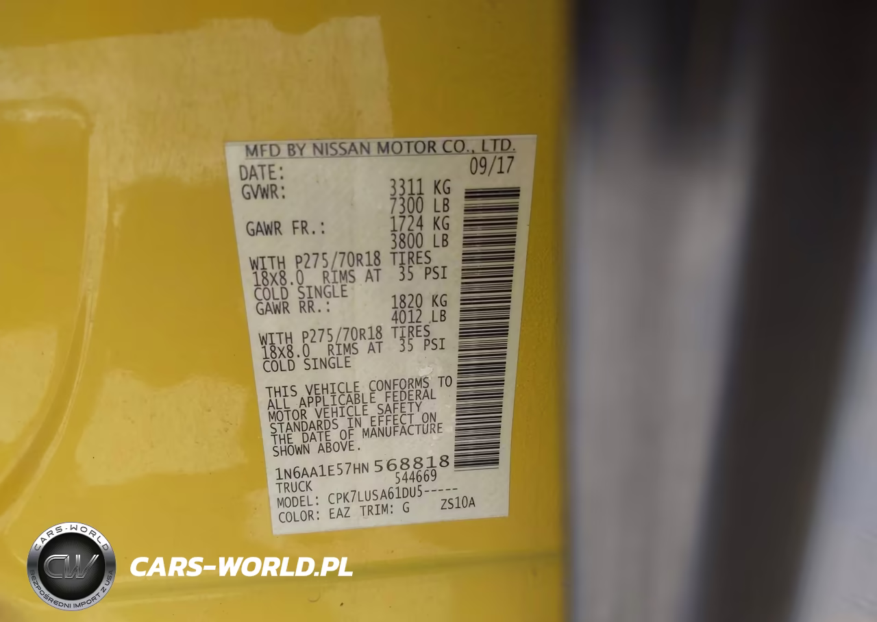 2017 Nissan Titan Pro-4X VIN:1N6AA1E57HN568818 - 9