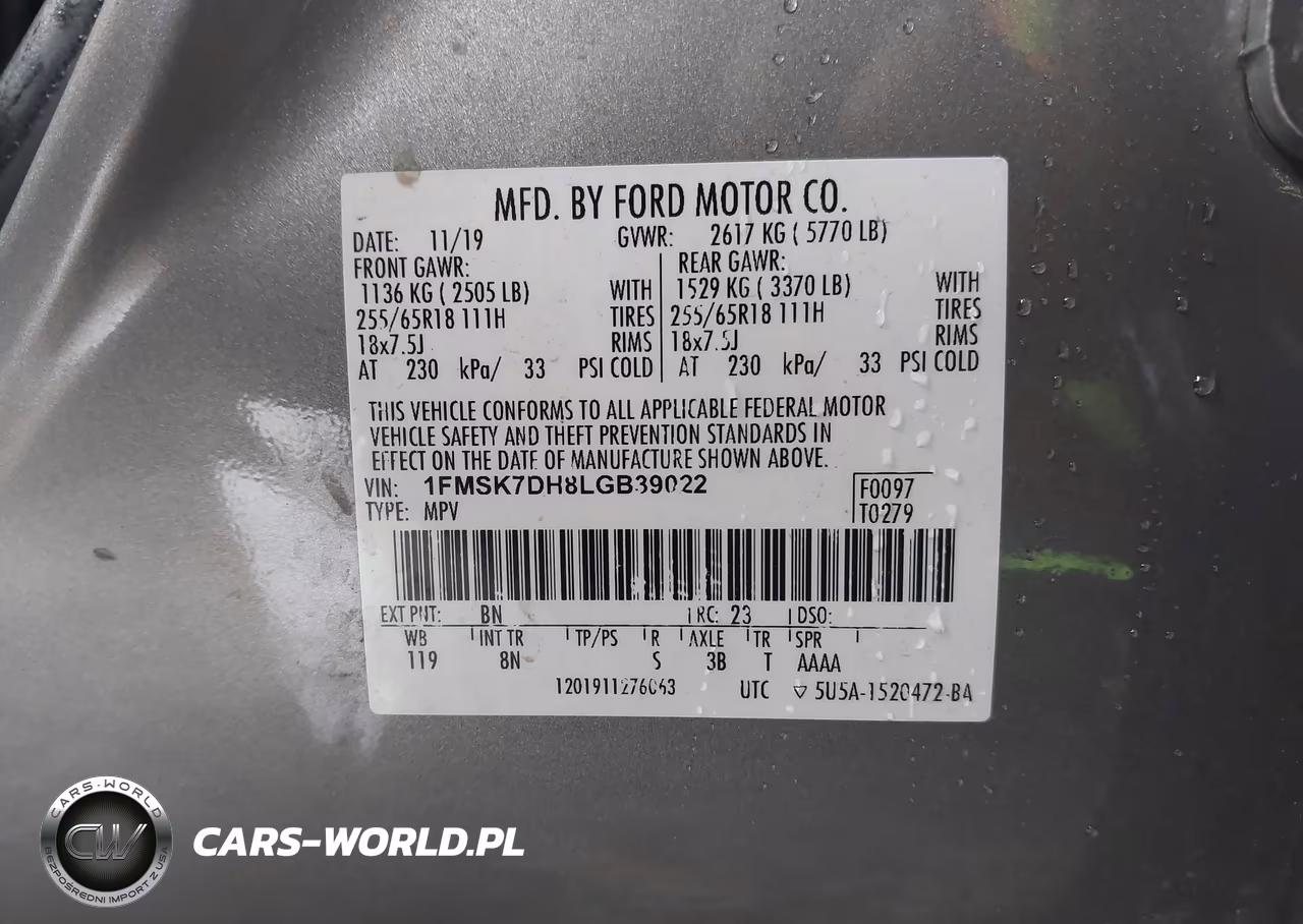 2020 Ford Explorer Xlt VIN:1FMSK7DH8LGB39022 - 9