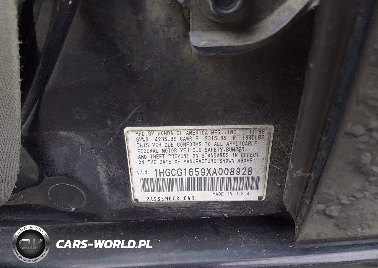 1999 Honda Accord Ex V6 VIN:1HGCG1659XA008928 - 9