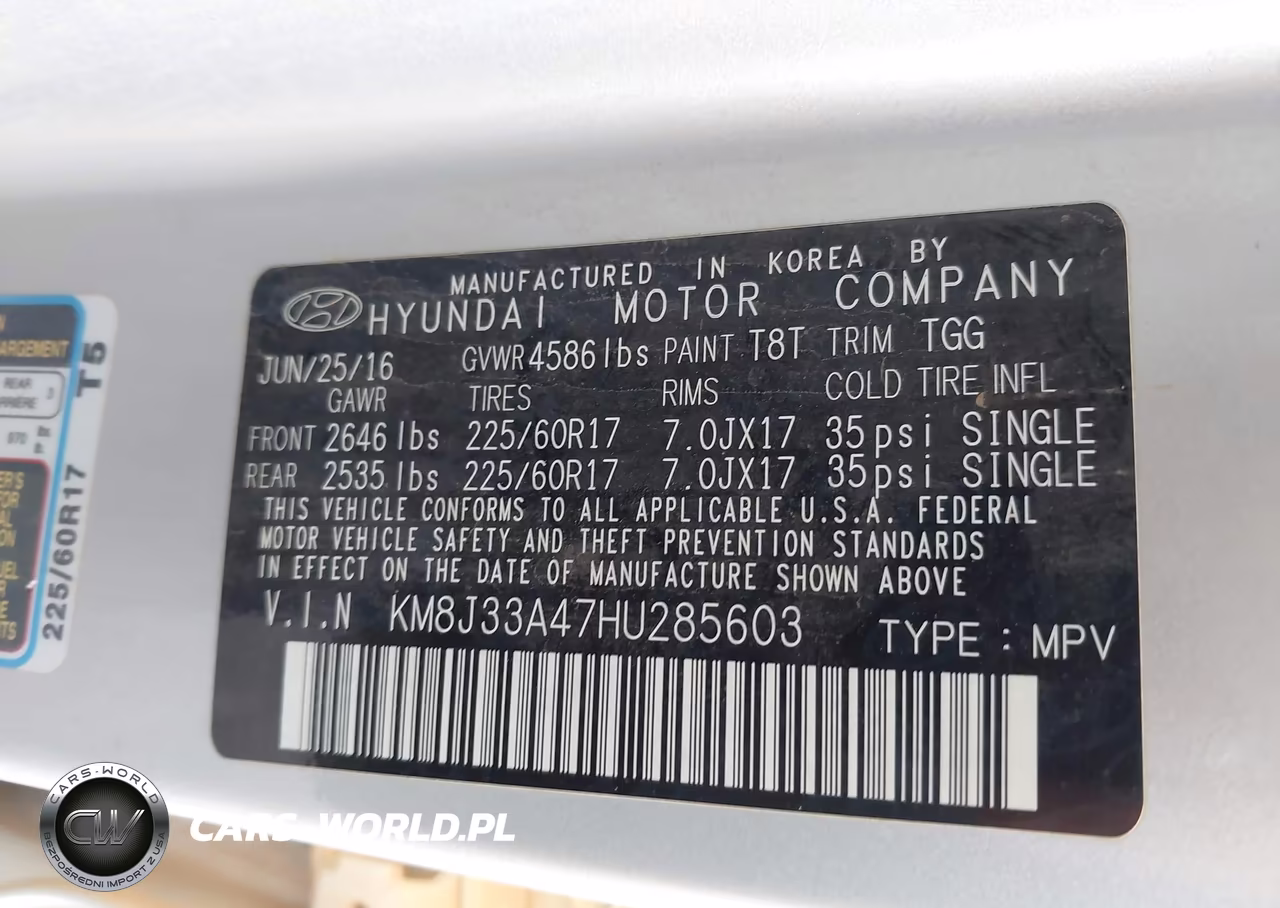 2017 Hyundai Tucson Se VIN:KM8J33A47HU285603 - 9