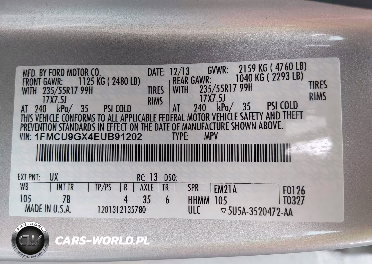 2014 Ford Escape Se VIN:1FMCU9GX4EUB91202 - 9