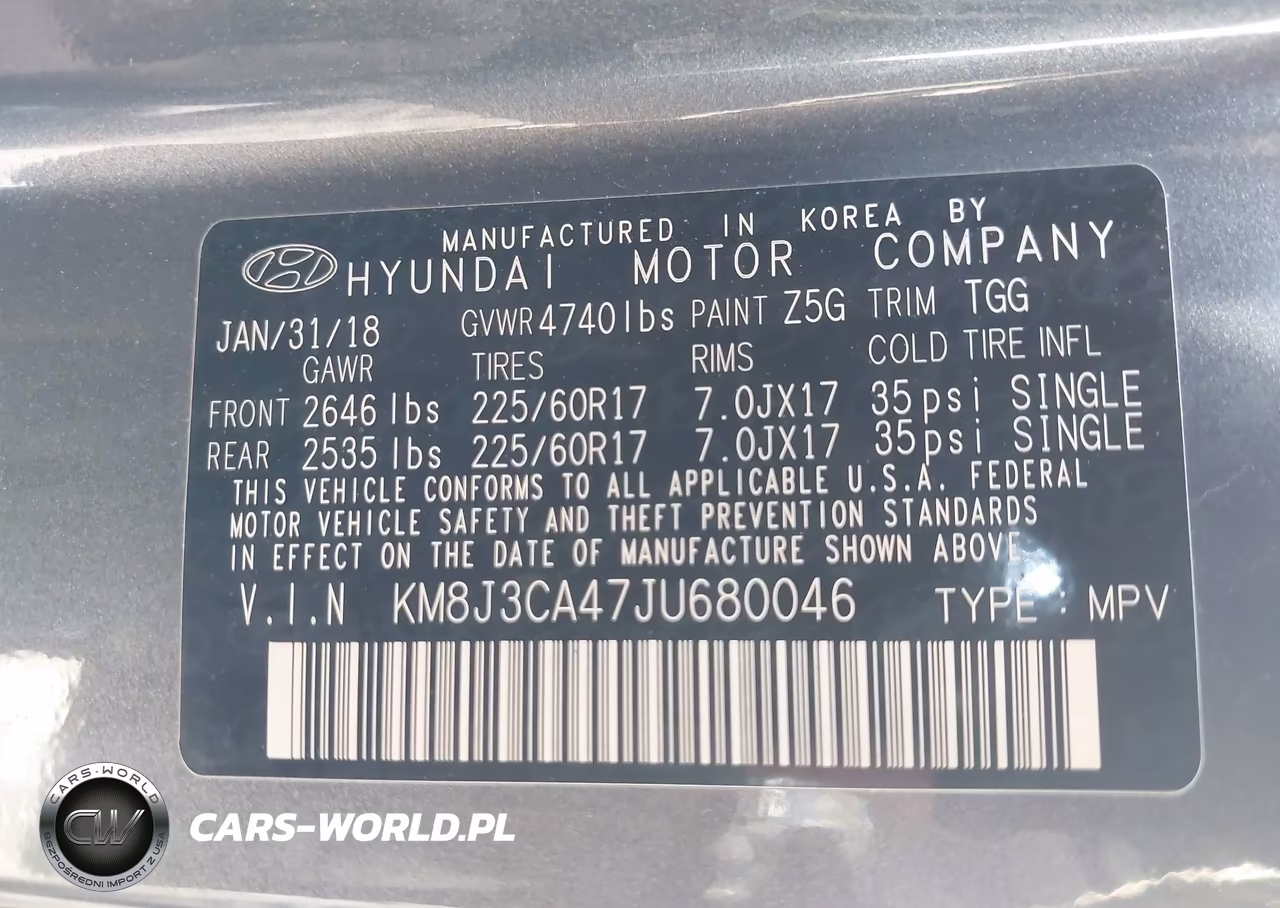 2018 Hyundai Tucson Sel VIN:KM8J3CA47JU680046 - 9
