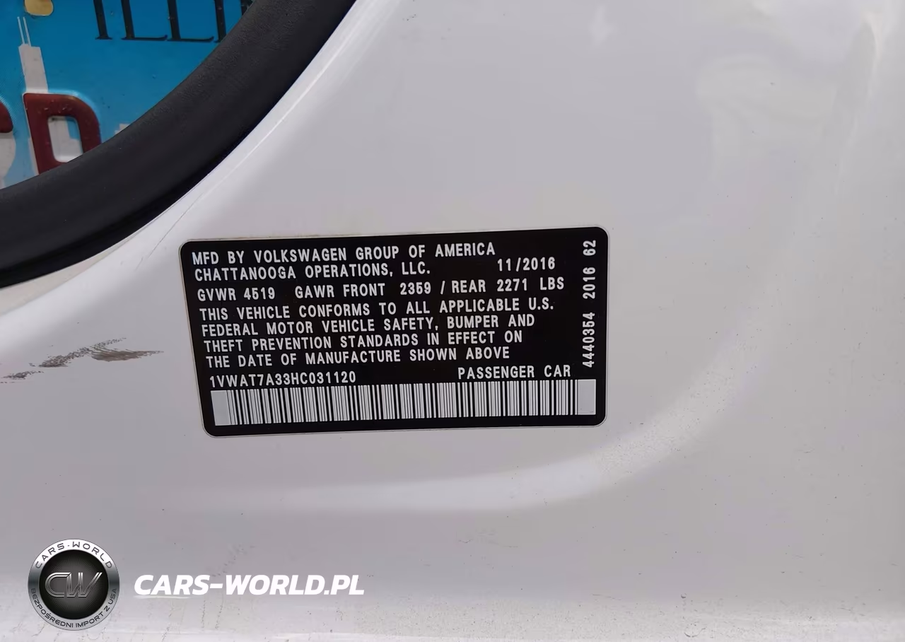 2017 Volkswagen Passat 1.8T S VIN:1VWAT7A33HC031120 - 9