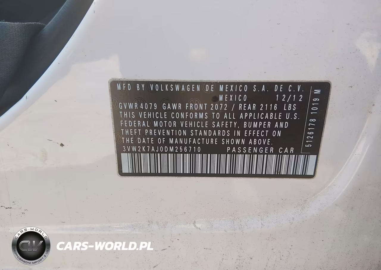 2013 Volkswagen Jetta 2.0L S VIN:3VW2K7AJ0DM256710 - 9