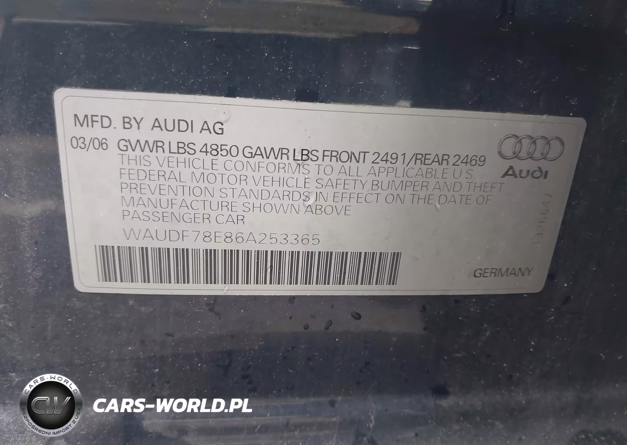 2006 Audi A4 2.0T VIN:WAUDF78E86A253365 - 9