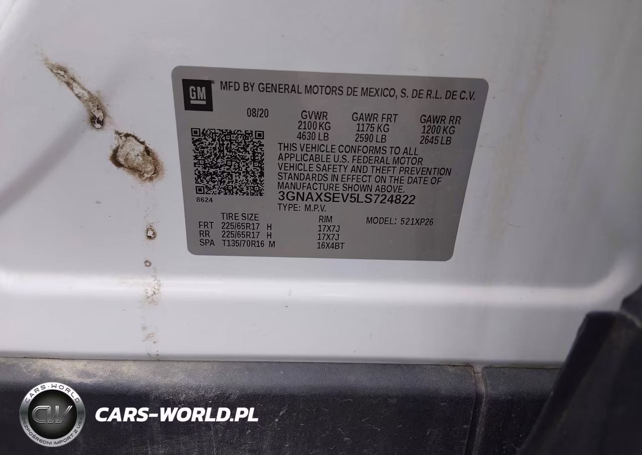 2020 Chevrolet Equinox Awd Ls VIN:3GNAXSEV5LS724822 - 9
