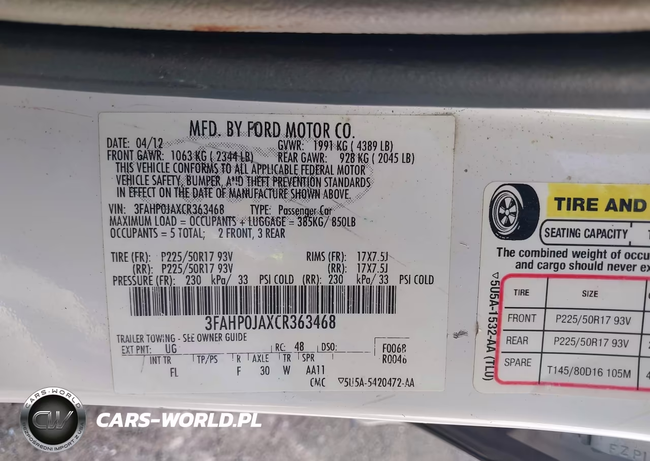 2012 Ford Fusion Sel VIN:3FAHP0JAXCR363468 - 9