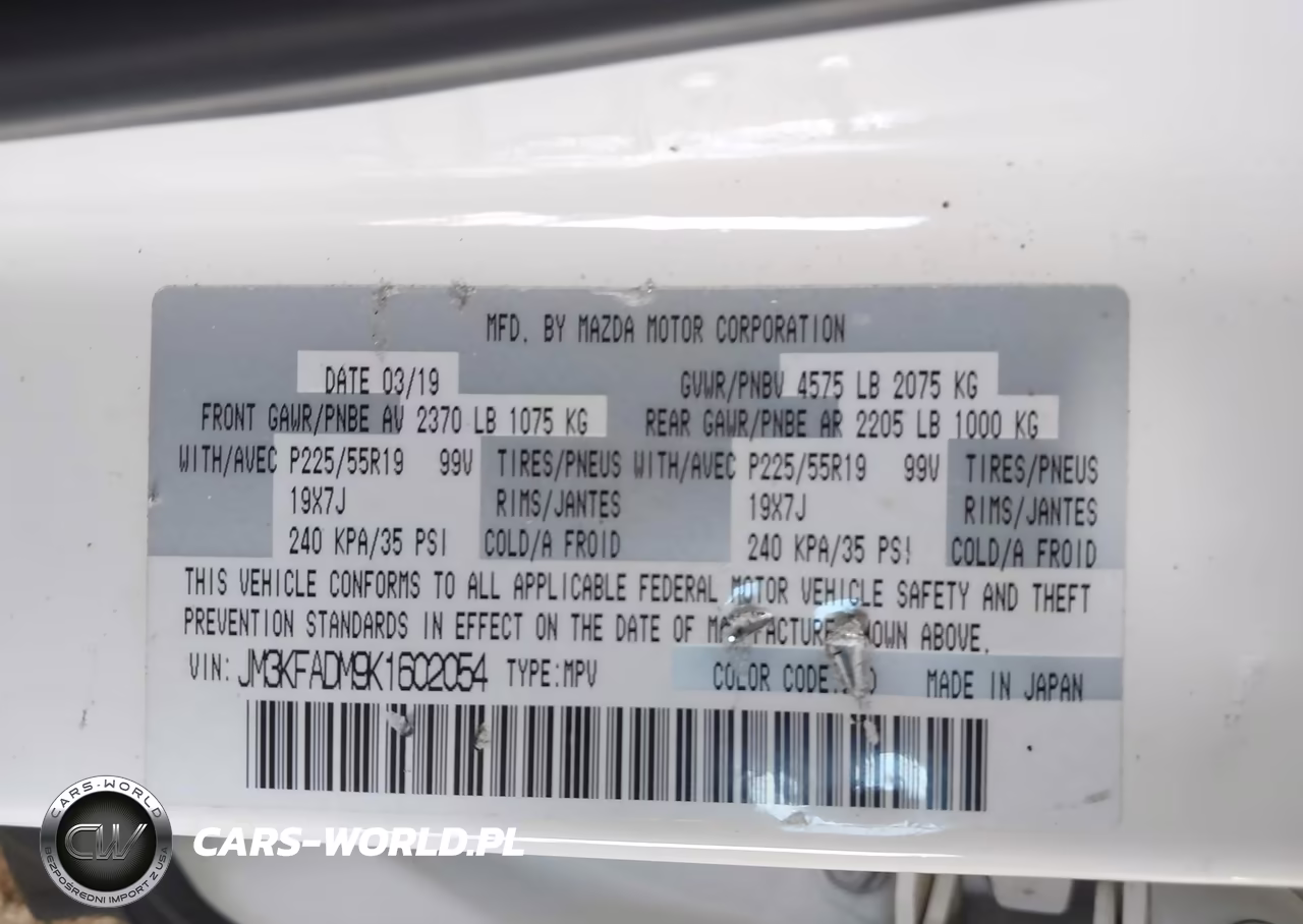 2019 Mazda Cx-5 Grand Touring VIN:JM3KFADM9K1602054 - 9