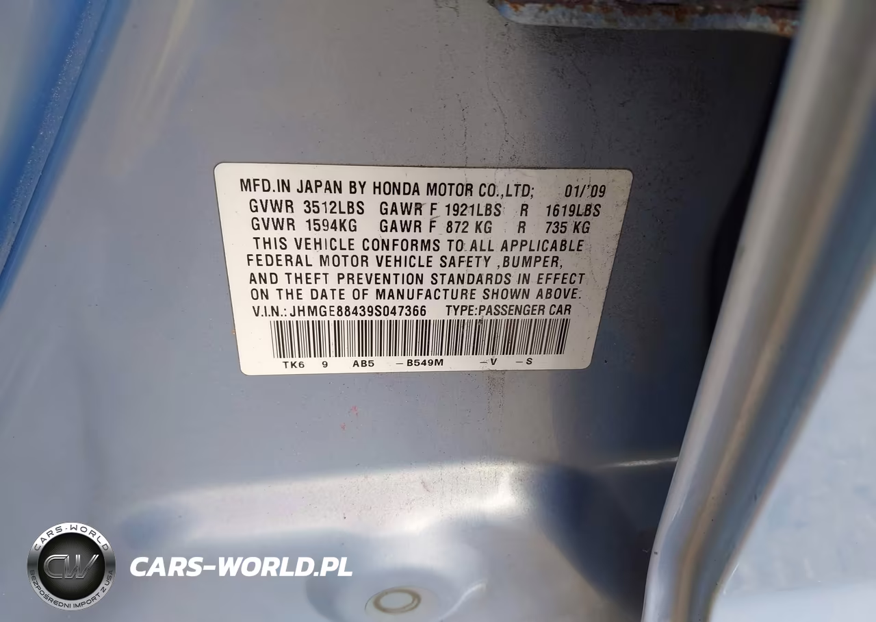 2009 Honda Fit Sport VIN:JHMGE88439S047366 - 9