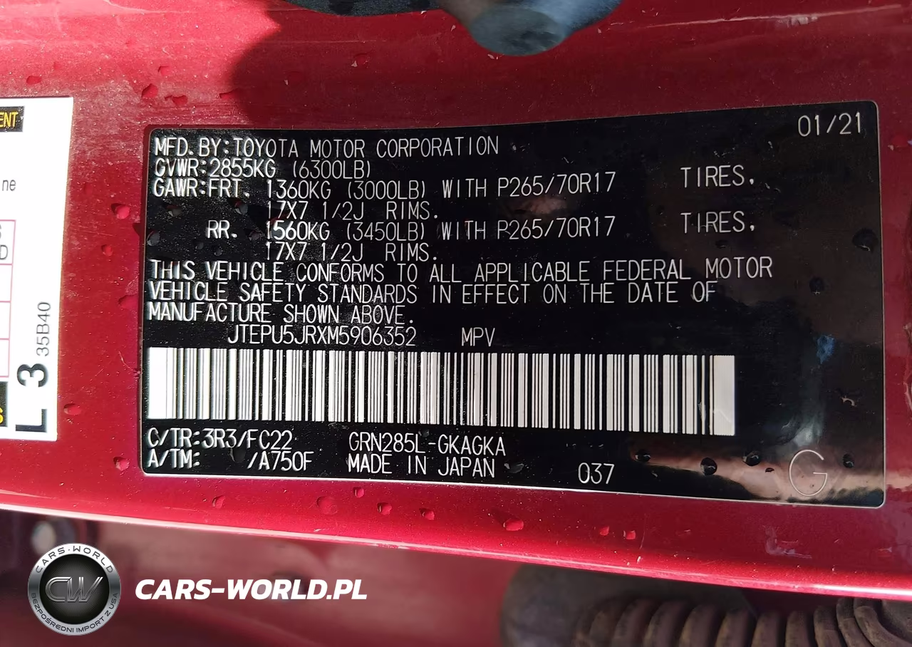 2021 Toyota 4Runner Trd Off Road VIN:JTEPU5JRXM5906352 - 9