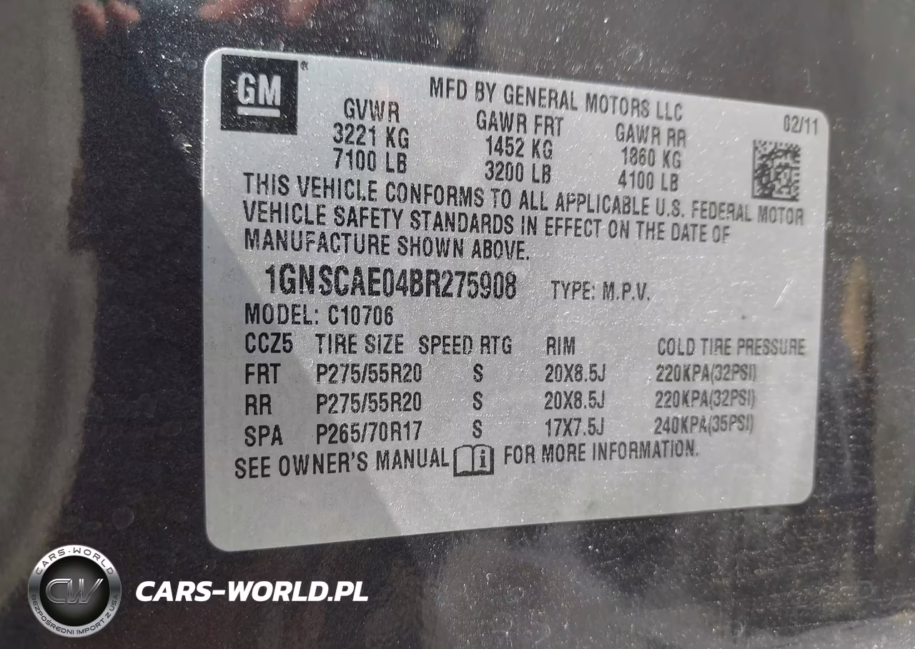 2011 Chevrolet Tahoe Ls VIN:1GNSCAE04BR275908 - 9