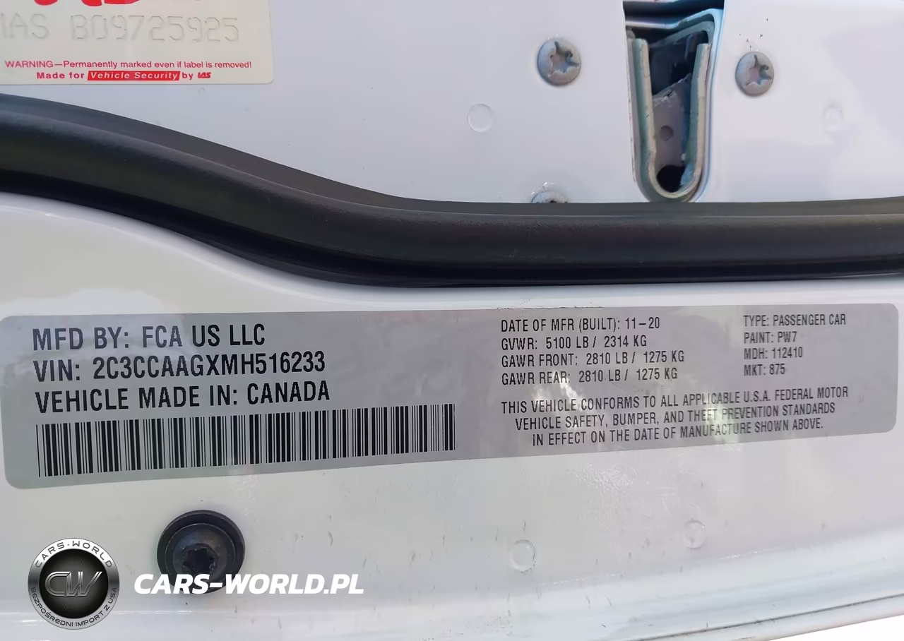 2021 Chrysler 300 Touring VIN:2C3CCAAGXMH516233 - 9