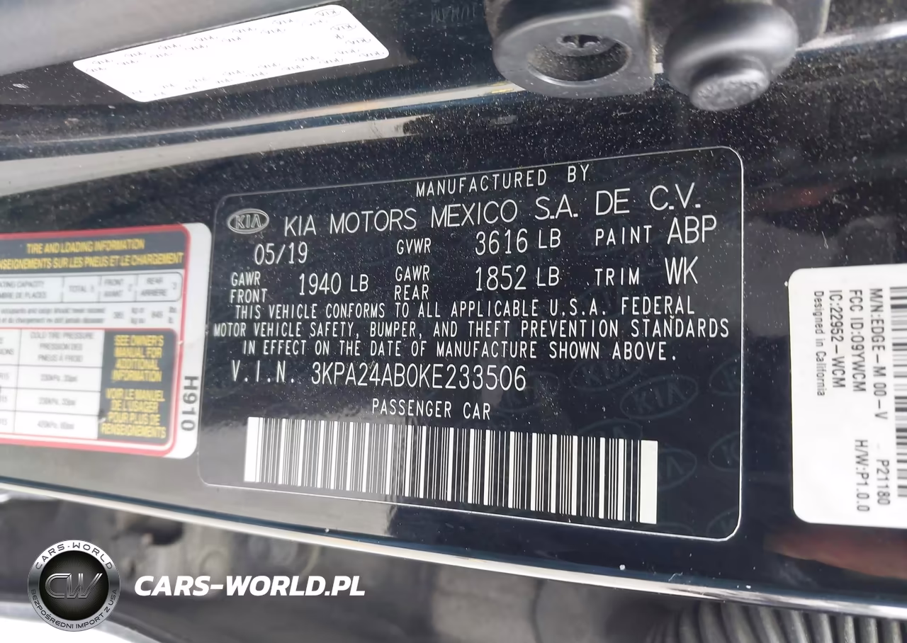 2019 Kia Rio S VIN:3KPA24AB0KE233506 - 9