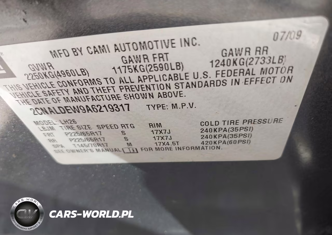 2010 Chevrolet Equinox Lt VIN:2CNALDEW9A6219317 - 9