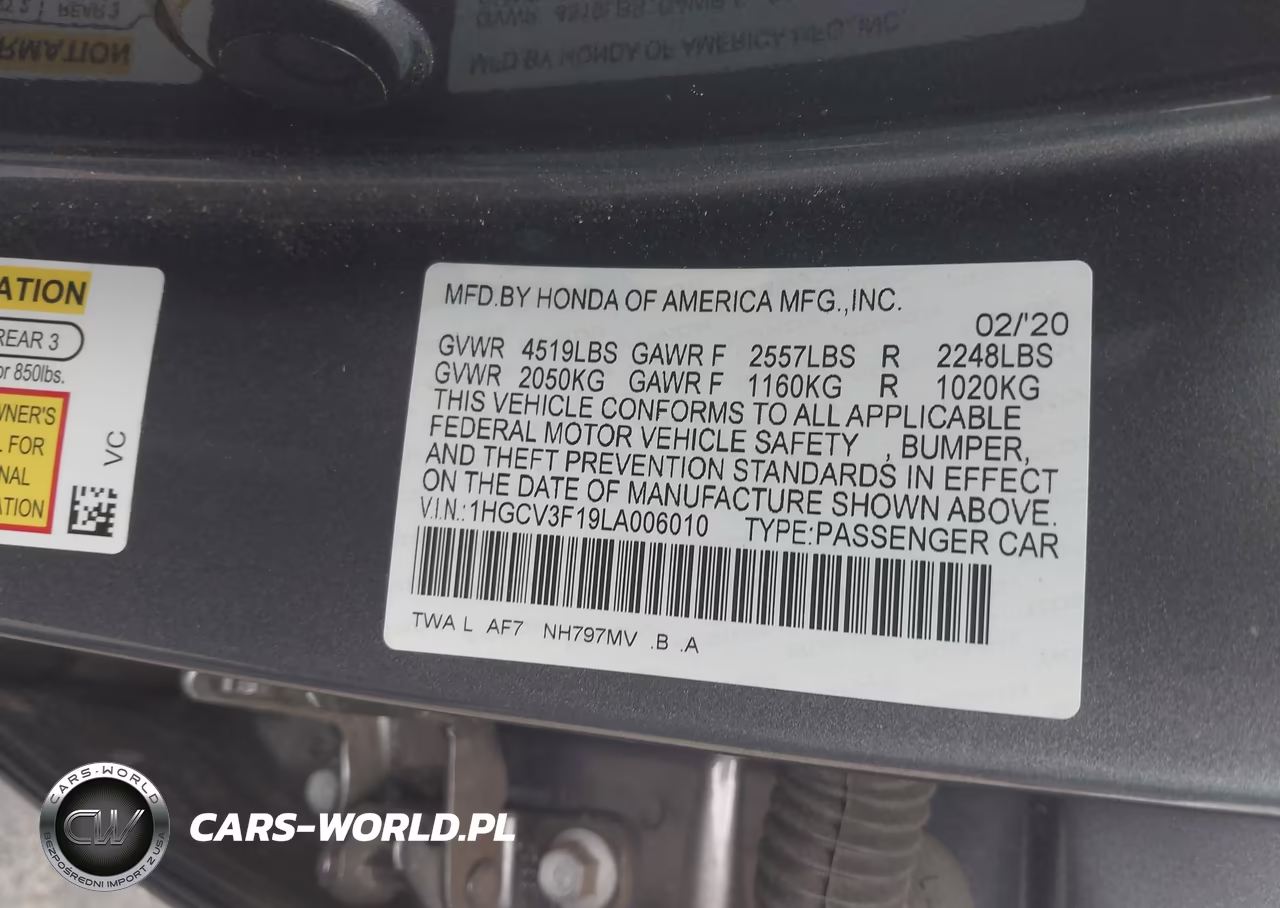 2020 Honda Accord Hybrid VIN:1HGCV3F19LA006010 - 9