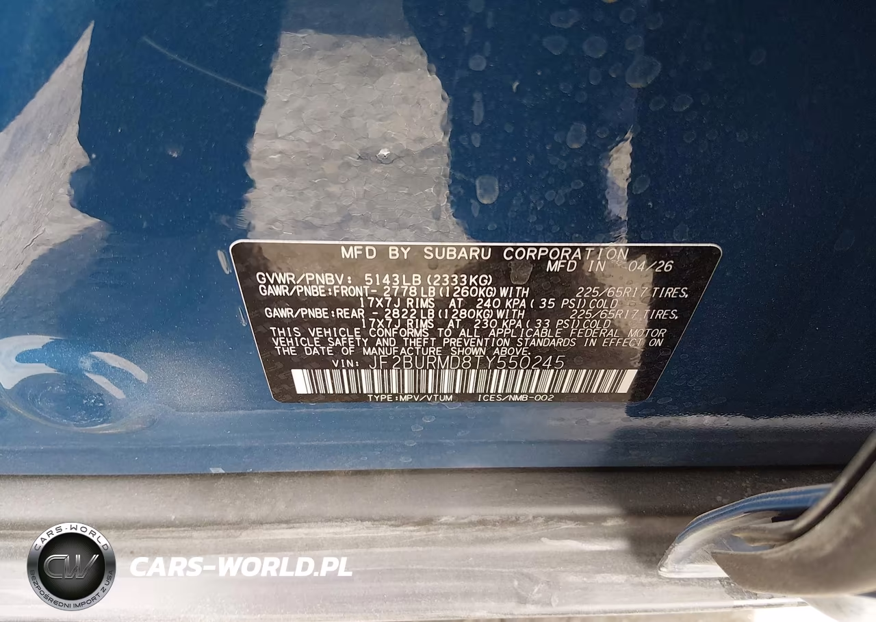 2026 Subaru Outback Wilderness VIN:JF2BURMD8TY550245 - 9