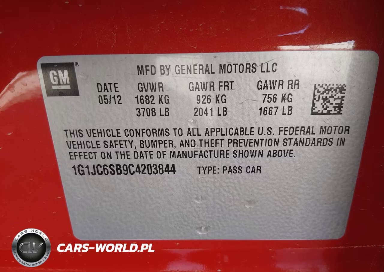 2012 Chevrolet Sonic 2Lt VIN:1G1JC6SB9C4203844 - 9