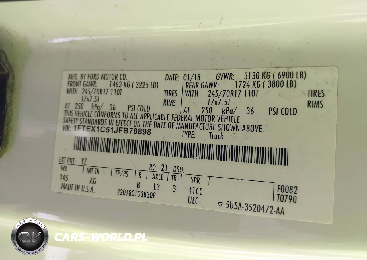 2018 Ford F-150 Xl VIN:1FTEX1C51JFB78898 - 9