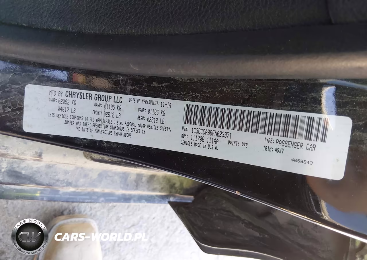 CHRYSLER 200 LIMITE VIN:1C3CCCAB6FN623371 - 9