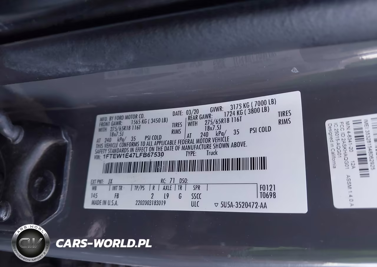 2020 Ford F-150 Xlt VIN:1FTEW1E47LFB67530 - 9
