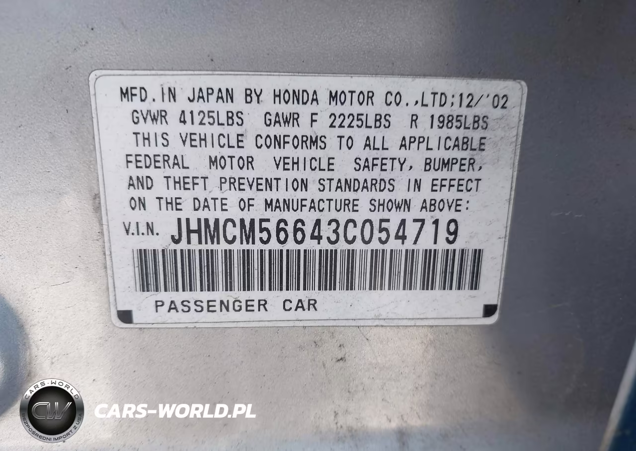 2003 Honda Accord 2.4 Ex VIN:JHMCM56643C054719 - 9