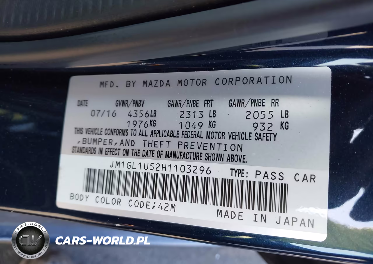 2017 Mazda Mazda6 Sport VIN:JM1GL1U52H1103296 - 9