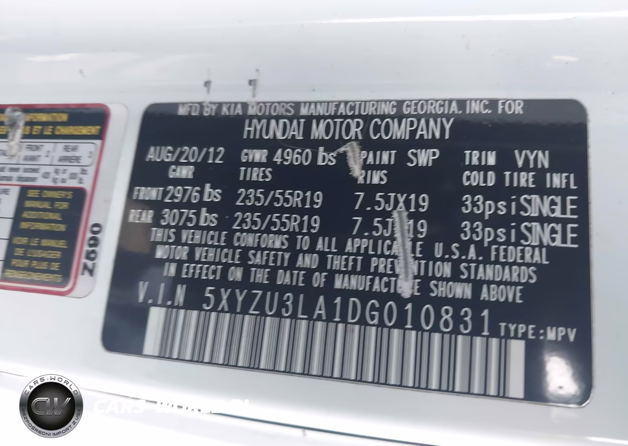 2013 Hyundai Santa Fe Sport 2.0T VIN:5XYZU3LA1DG010831 - 9
