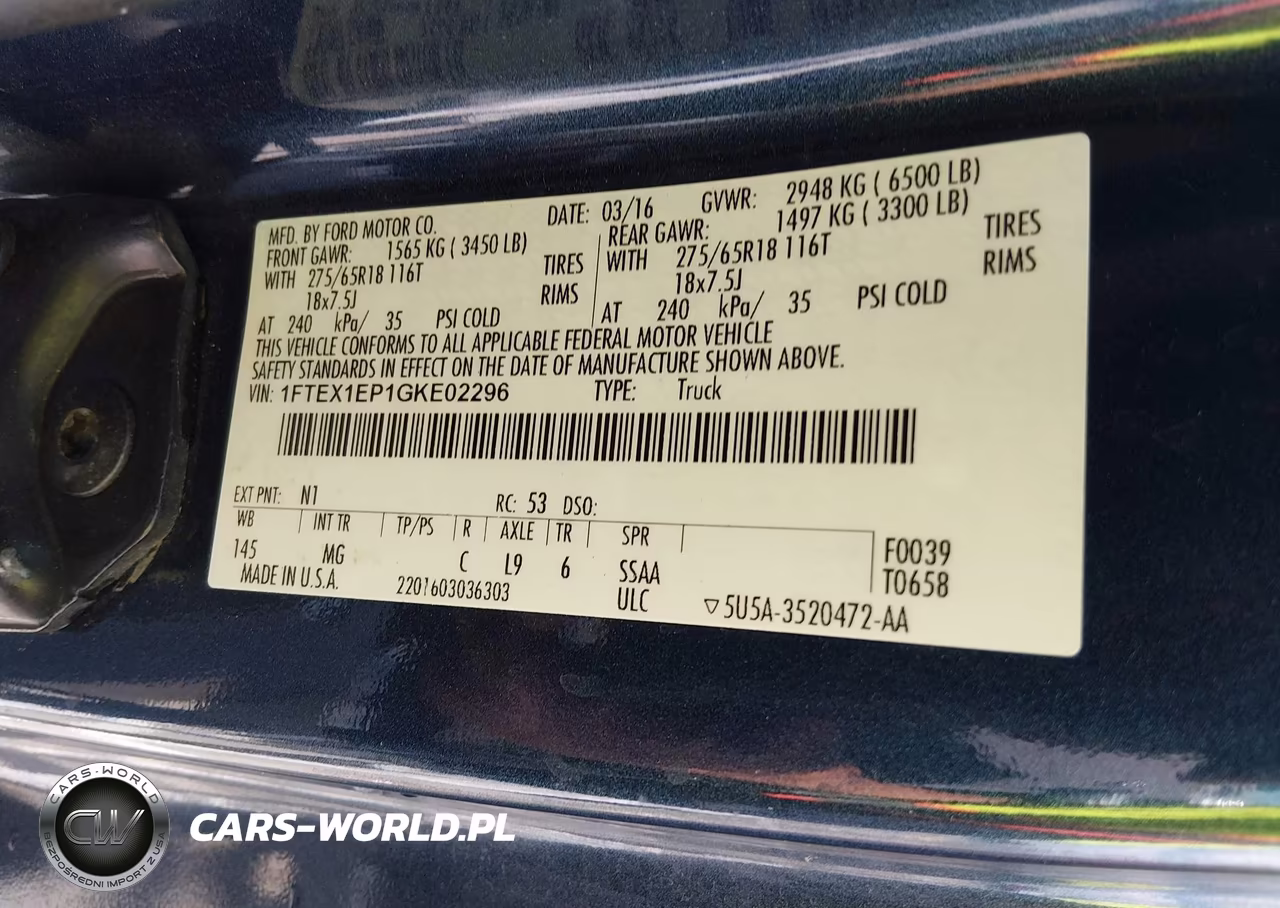 2016 Ford F-150 Xlt VIN:1FTEX1EP1GKE02296 - 9