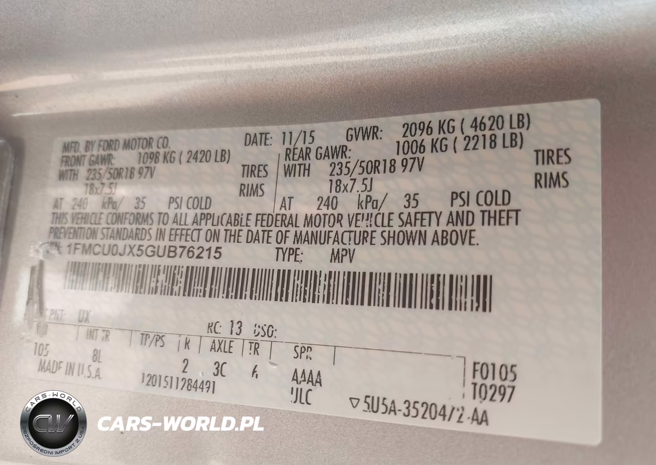 2016 Ford Escape Titanium VIN:1FMCU0JX5GUB76215 - 9