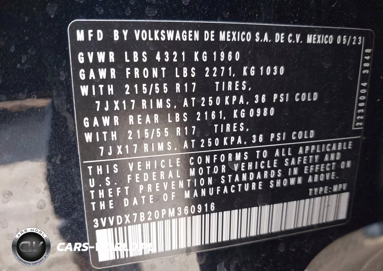 2023 Volkswagen Taos 1.5T S VIN:3VVDX7B20PM360916 - 9